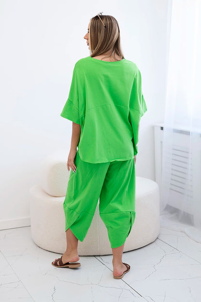 Bavlnená súprava New Punto s krátkym rukávom zelená